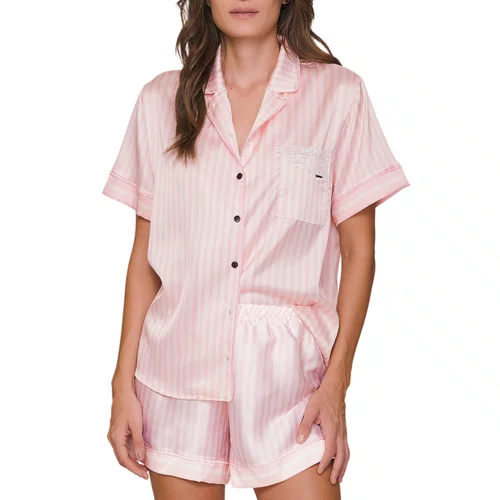 Pijama Aberto Short Crystal Rosy Lua Lua
