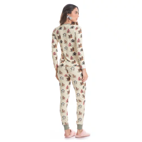 Pijama Canelado Longo Vira Latas Daniela Tombini