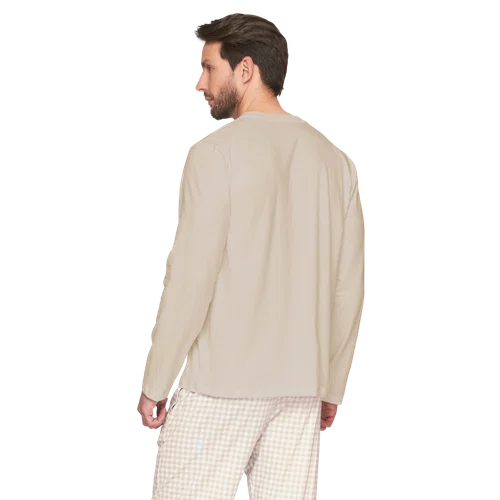 Pijama Comfort Masculino Xadrez com Bordado Slow Down