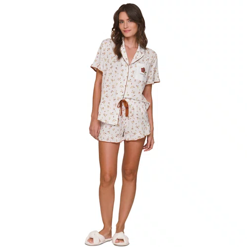 Pijama Curto Aberto Floral Marigold Lua Lua