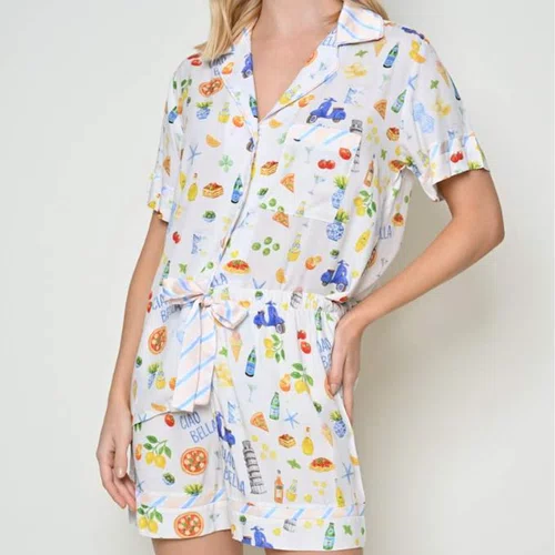 Pijama Curto Citrino Itália Miss Victtoria