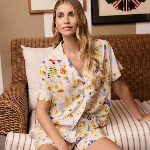 Pijama Curto Citrino Itália Miss Victtoria