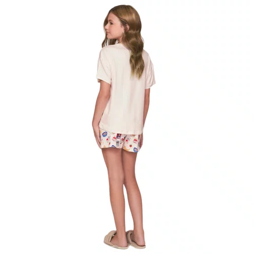 Pijama Curto Feminino Infantil Ursilhos Lua Luá
