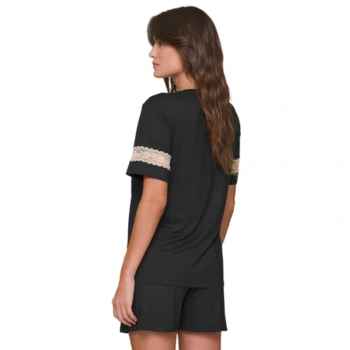 Pijama Curto Feminino Night Glam Preto Lua Lua