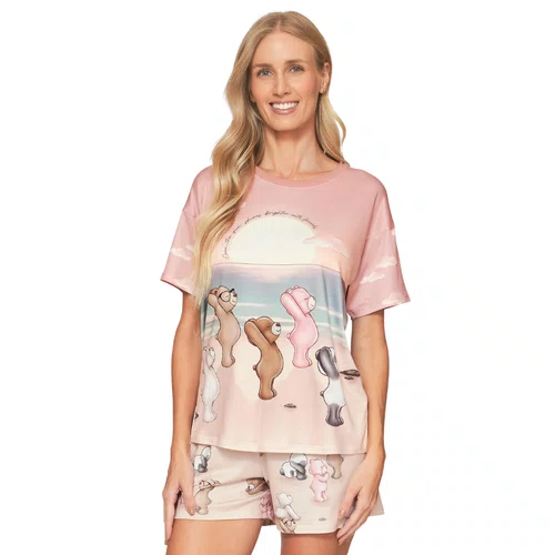 Pijama Curto Feminino Yoga Bears Lua Luá