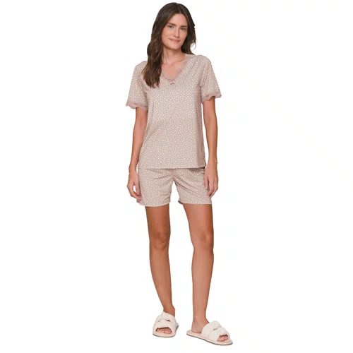 Pijama Curto Femino Seren Bege Lua Lua