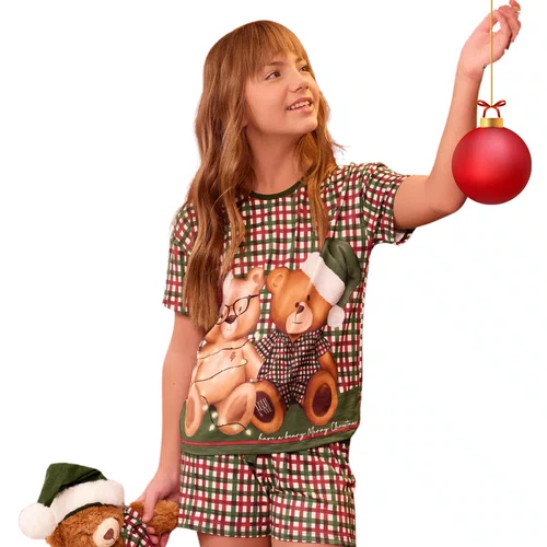 Pijama Curto Infantil Menina Christmas Night Lua Lua