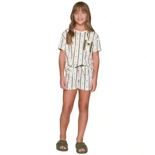 Pijama Curto Infantil Menina In Bear We Trust Lua Lua