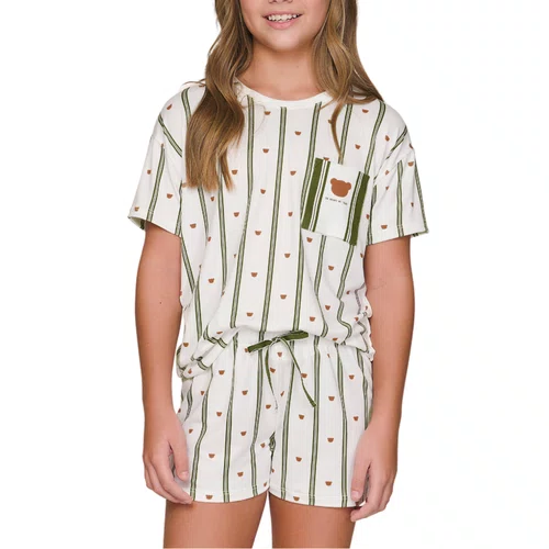 Pijama Curto Infantil Menina In Bear We Trust Lua Lua