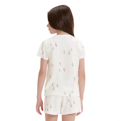 Pijama Curto Infantil Menina Sorvetinho Cor Com Amor