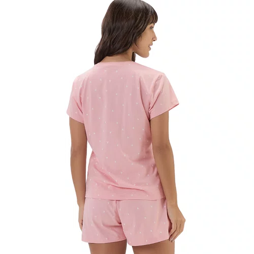 Pijama Curto Love Rosa Cor Com Amor