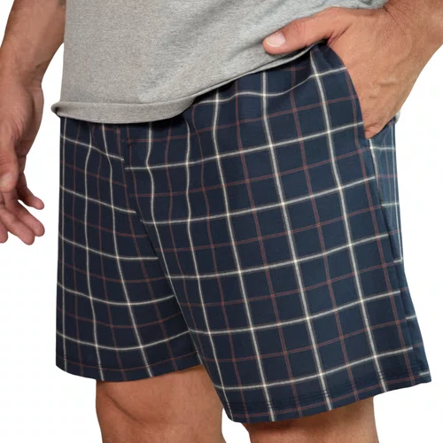 Pijama Curto Maculino Mescla Xadrez Marinho Up Man