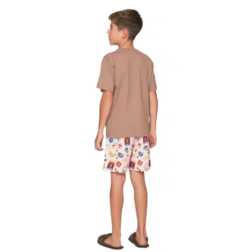 Pijama Curto Masculino Infantil Ursilhos Lua Luá