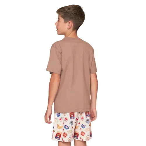 Pijama Curto Masculino Infantil Ursilhos Lua Luá
