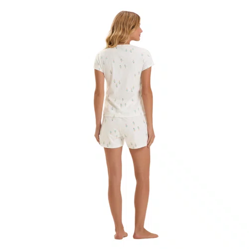 Pijama Curto Sorvetinhos Branco Cor Com Amor