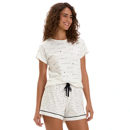 Pijama Escritas Amore Branco Cor Com Amor