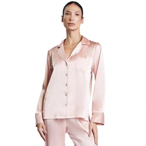 Pijama Feminino Cetim Manga Longa Rosê Revedenfant