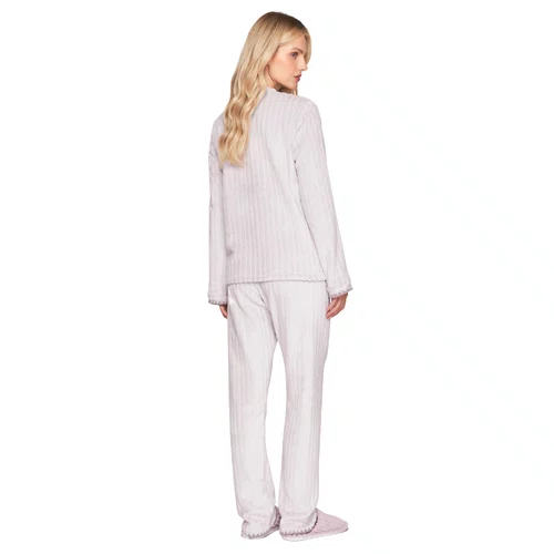 Pijama Feminino em Fleece com Bordado Coziness Lua Luá