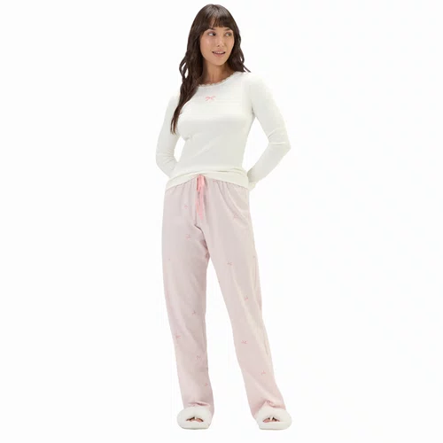 Pijama Feminino Lacinhos Rosa Cor com Amor