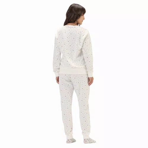 Pijama Feminino Moletinho Poás e Corações Cor com Amor