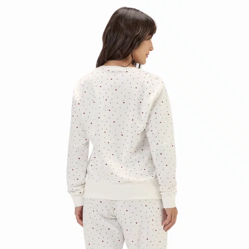 Pijama Feminino Moletinho Poás e Corações Cor com Amor