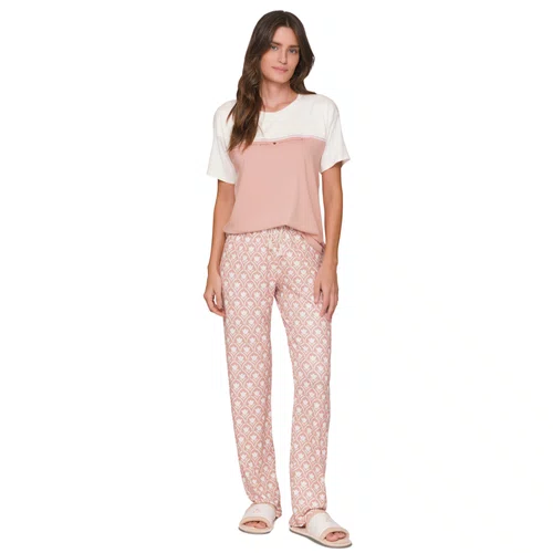 Pijama Feminno Manga Curta Casual Shali Lua Lua