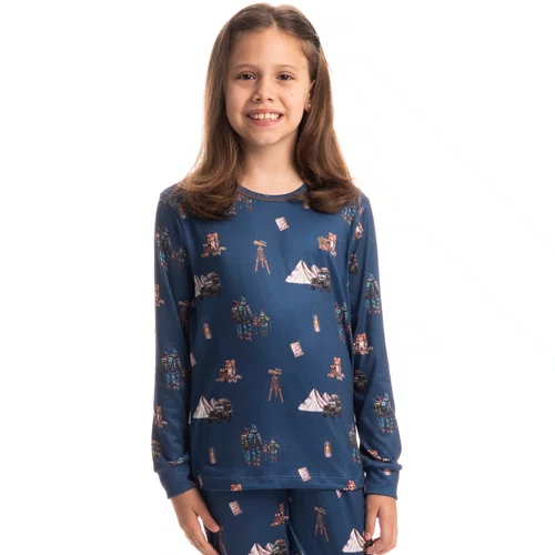 Pijama Infantil Longo Trekking Marinho Daniela TOmbini