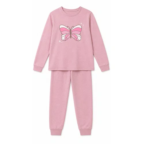 Pijama Infantil Melange Borboleta Rosa Dedeka