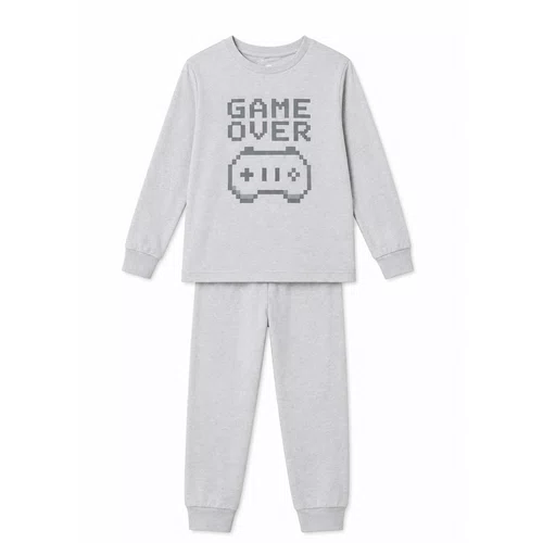 Pijama Infantil Melange Cinza Game Dedeka