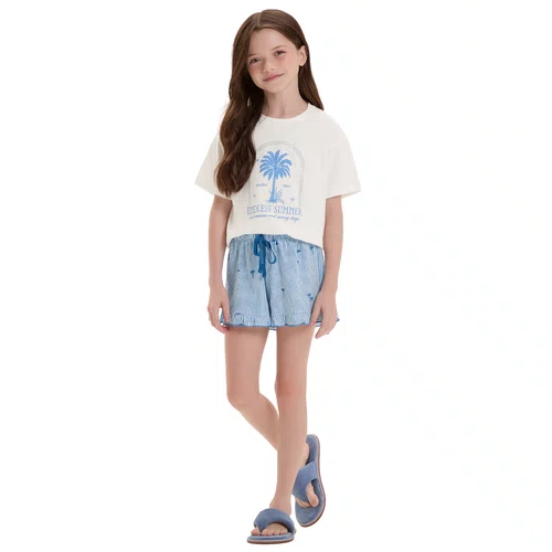Pijama Infantil Menina Coqueiros Babadinho Cor Com Amor