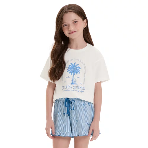 Pijama Infantil Menina Coqueiros Babadinho Cor Com Amor