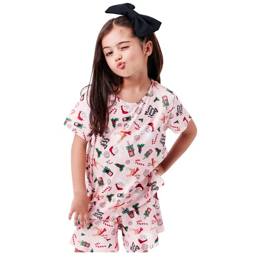 Pijama Infantil Menina Curto Natal Hohoho Joge
