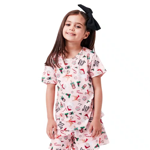 Pijama Infantil Menina Curto Natal Hohoho Joge