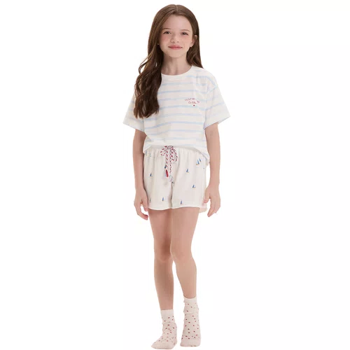 Pijama Infantil Menina Listrinha Veleiros Cor Com Amor