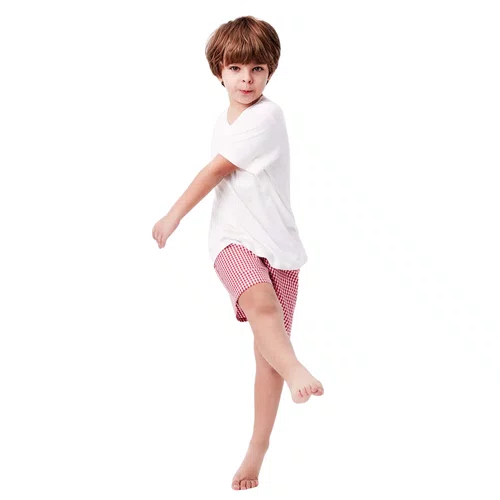 Pijama Infantil Menino Natal Xadrez Vermelho Joge