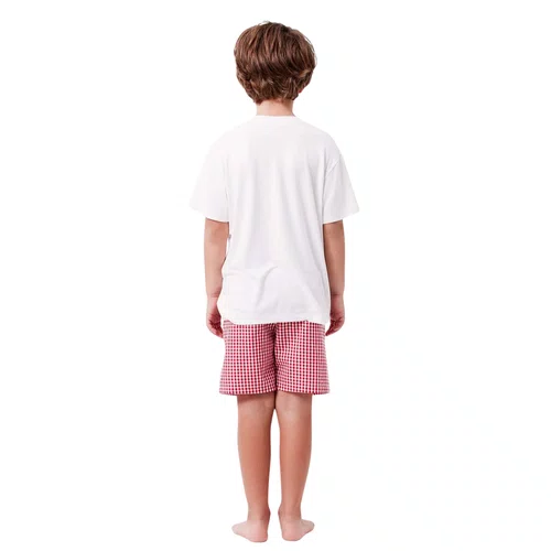 Pijama Infantil Menino Natal Xadrez Vermelho Joge