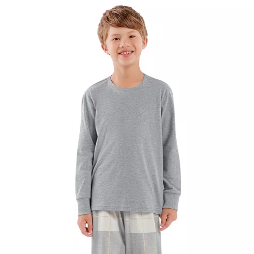 Pijama Infantil Menino Xadrez Cinza Cor Com Amor