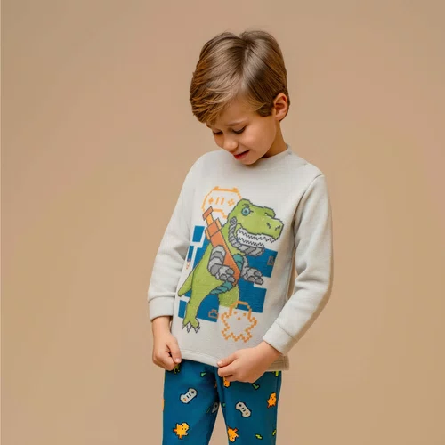 Pijama Infantil Microsoft Dino Pixelado Dedeka