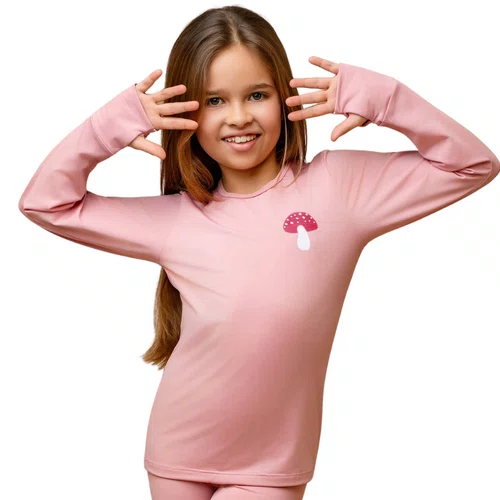 Pijama Infantil Thermo Dry Rosê Cogumelo Dedeka