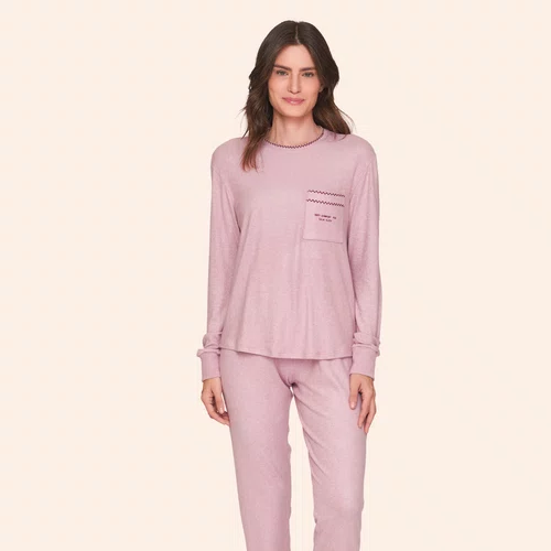 Pijama Jogger Feminino Calm Nights Rosa Lua Lua