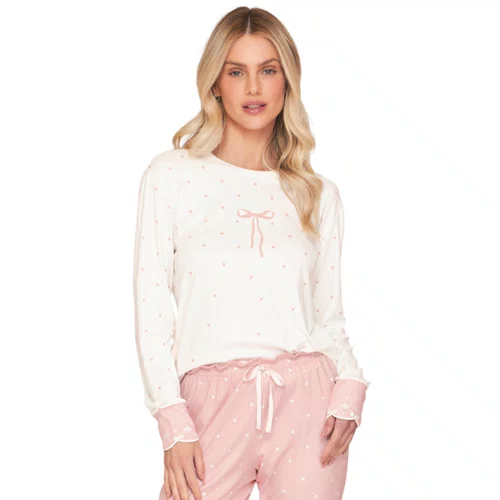 Pijama Jogger Feminino Poá Bordado Lovely Lua Lua