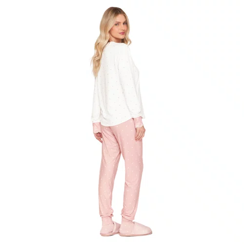 Pijama Jogger Feminino Poá Bordado Lovely Lua Lua