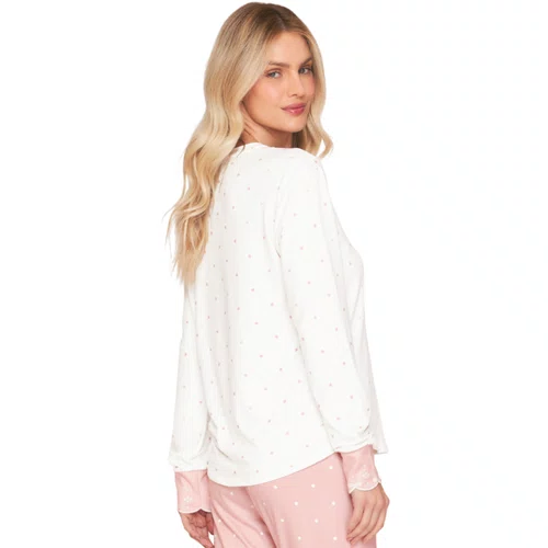 Pijama Jogger Feminino Poá Bordado Lovely Lua Lua