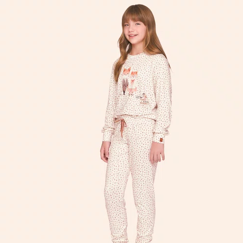 Pijama Jogger Infantil Feminino All Print Cots Cats Lua Lua