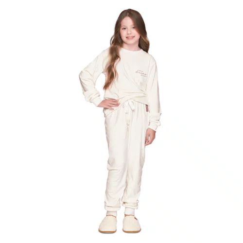 Pijama Jogger Infantil Feminino Starry Hugs Lua Luá