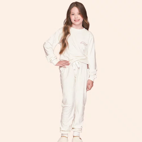 Pijama Jogger Infantil Feminino Starry Hugs Lua Luá