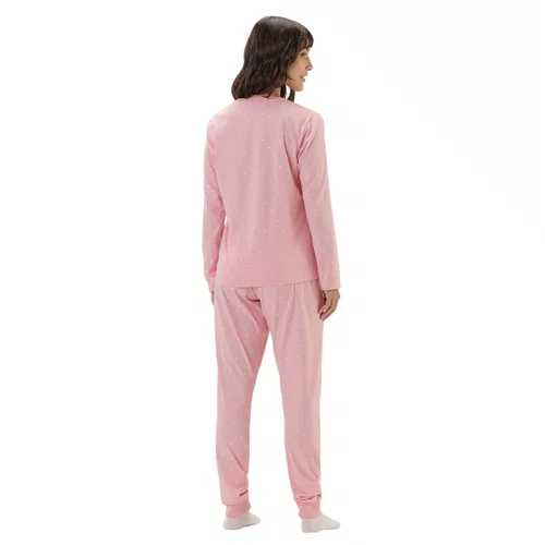 Pijama Jogger Longo Love Poas Rosa Cor Com Amor