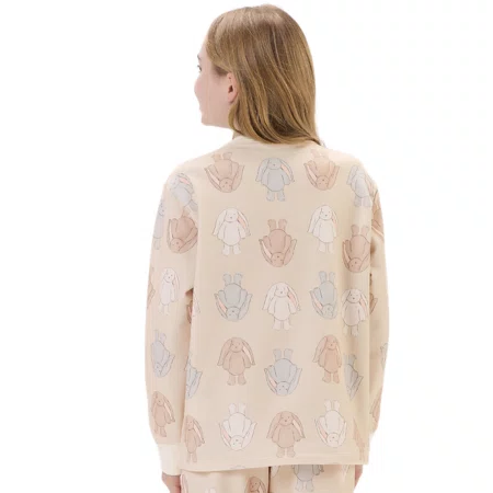 Pijama Kids Coelhos Color Moletinho Flanelado Cor com Amor
