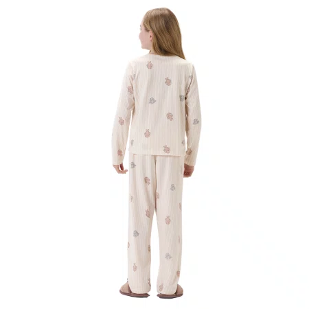Pijama Kids Listras e Coelhos Malha Cor com Amor