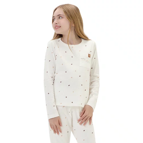 Pijama Kids Malha Off Micro Ursos Cor com Amor